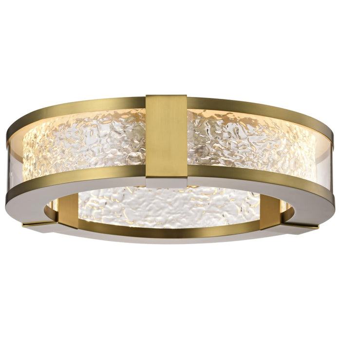 Flush Mount Nuvo 62-2012 Darrow - 13 Inch LED Flush Mount - Vintage Brass - Acrylic Panels Nuvo