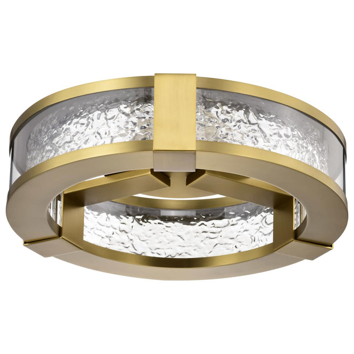 Flush Mount Nuvo 62-2012 Darrow - 13 Inch LED Flush Mount - Vintage Brass - Acrylic Panels Nuvo