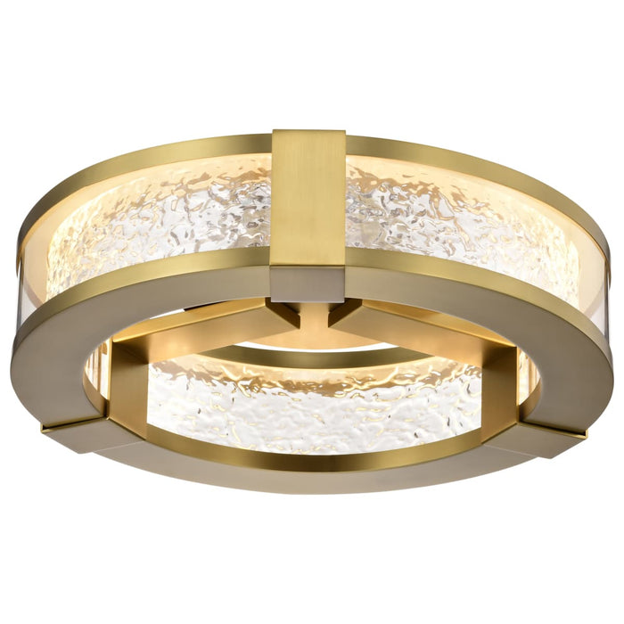 Flush Mount Nuvo 62-2012 Darrow - 13 Inch LED Flush Mount - Vintage Brass - Acrylic Panels Nuvo