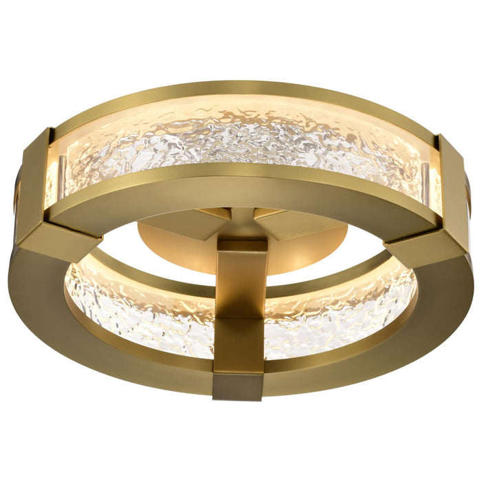 Flush Mount Nuvo 62-2012 Darrow - 13 Inch LED Flush Mount - Vintage Brass - Acrylic Panels Nuvo