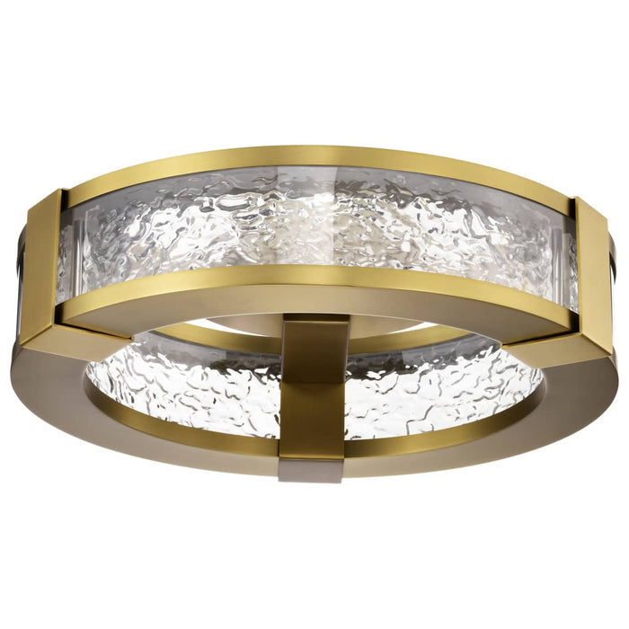 Flush Mount Nuvo 62-2012 Darrow - 13 Inch LED Flush Mount - Vintage Brass - Acrylic Panels Nuvo