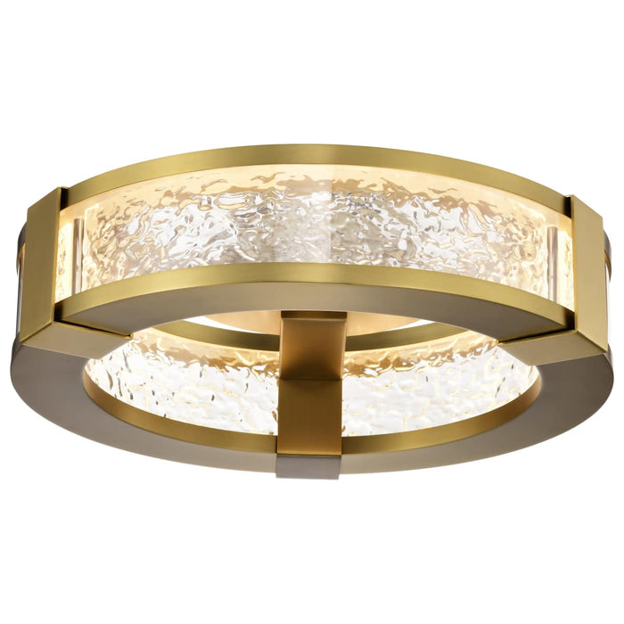 Flush Mount Nuvo 62-2012 Darrow - 13 Inch LED Flush Mount - Vintage Brass - Acrylic Panels Nuvo