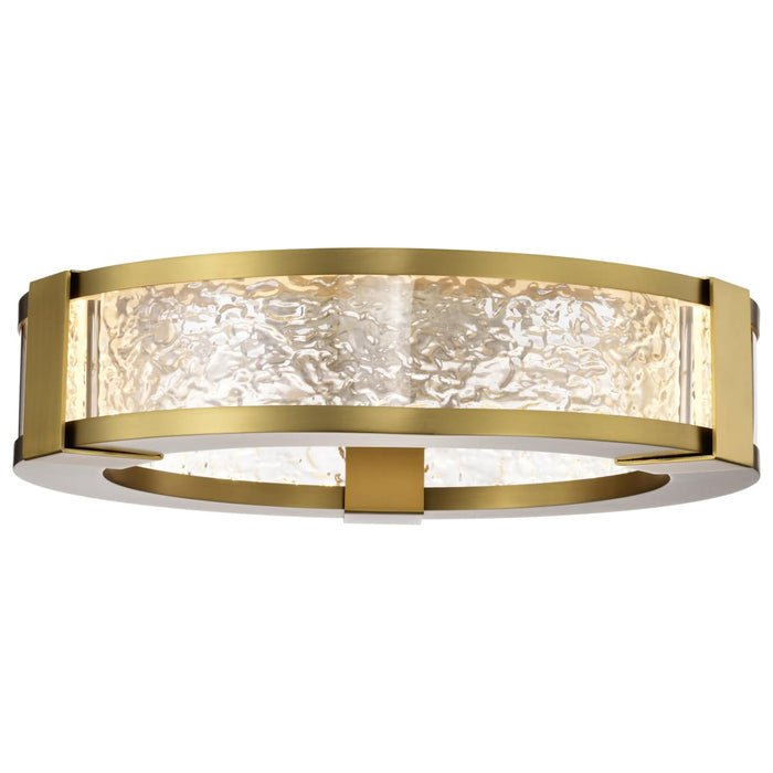Flush Mount Nuvo 62-2012 Darrow - 13 Inch LED Flush Mount - Vintage Brass - Acrylic Panels Nuvo