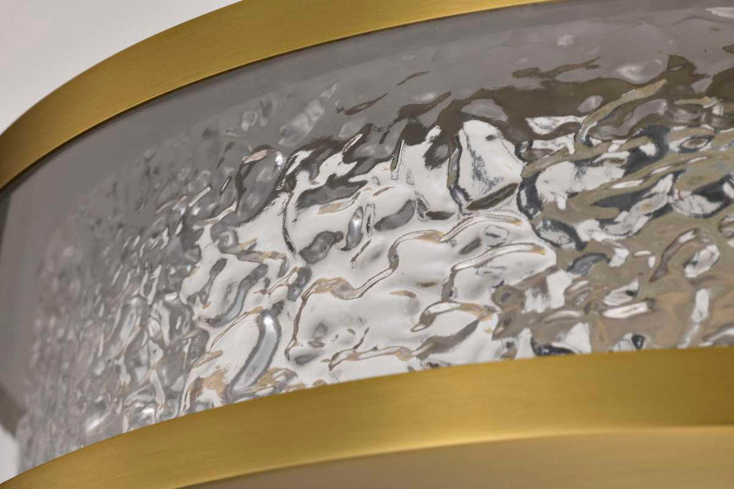 Flush Mount Nuvo 62-2012 Darrow - 13 Inch LED Flush Mount - Vintage Brass - Acrylic Panels Nuvo