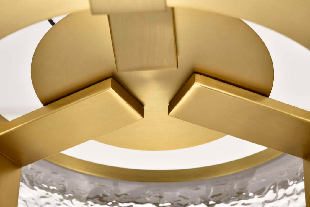 Flush Mount Nuvo 62-2012 Darrow - 13 Inch LED Flush Mount - Vintage Brass - Acrylic Panels Nuvo