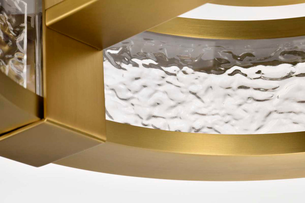Flush Mount Nuvo 62-2012 Darrow - 13 Inch LED Flush Mount - Vintage Brass - Acrylic Panels Nuvo