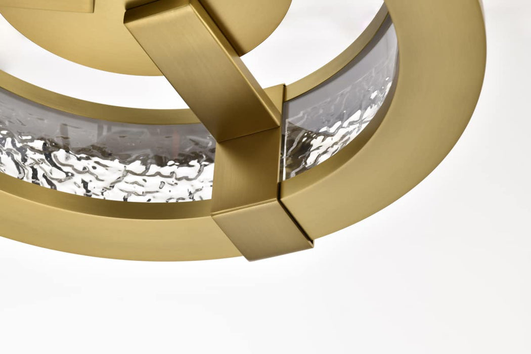Flush Mount Nuvo 62-2012 Darrow - 13 Inch LED Flush Mount - Vintage Brass - Acrylic Panels Nuvo