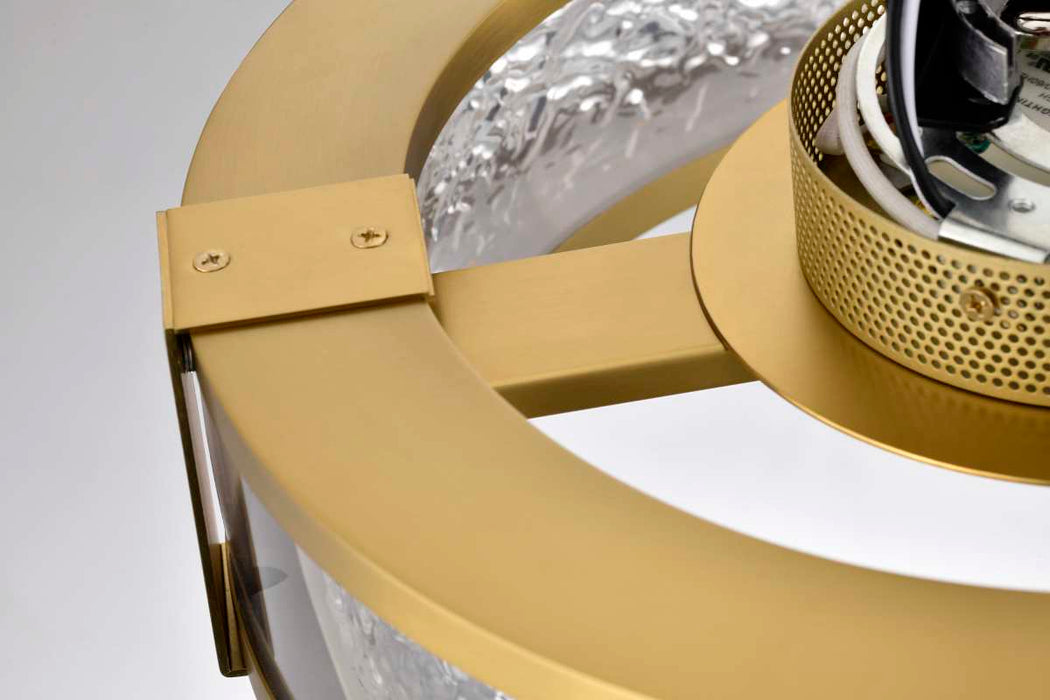 Flush Mount Nuvo 62-2012 Darrow - 13 Inch LED Flush Mount - Vintage Brass - Acrylic Panels Nuvo