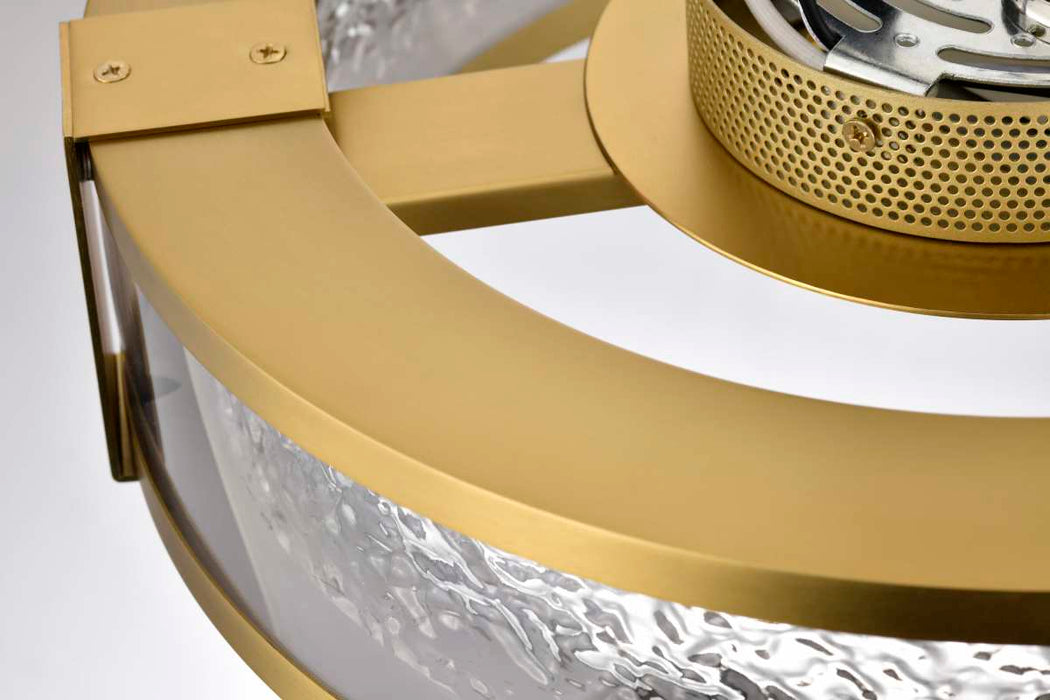 Flush Mount Nuvo 62-2012 Darrow - 13 Inch LED Flush Mount - Vintage Brass - Acrylic Panels Nuvo