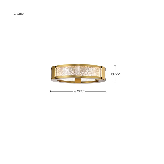 Flush Mount Nuvo 62-2012 Darrow - 13 Inch LED Flush Mount - Vintage Brass - Acrylic Panels Nuvo