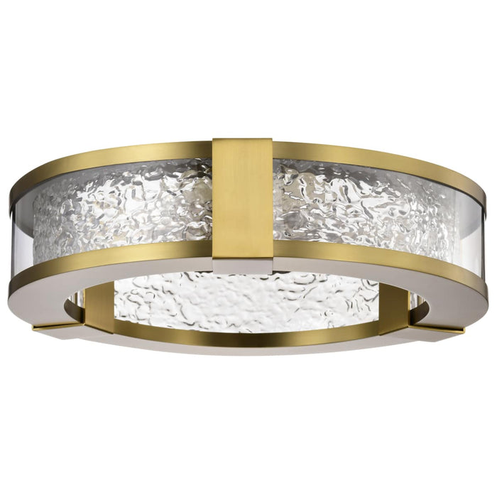 Flush Mount Nuvo 62-2012 Darrow - 13 Inch LED Flush Mount - Vintage Brass - Acrylic Panels Nuvo