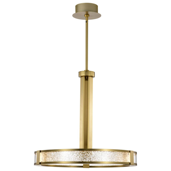 Pendant Nuvo 62-2013 Darrow - 24 Inch LED Pendant - Vintage Brass - Textured Acrylic Panels Nuvo