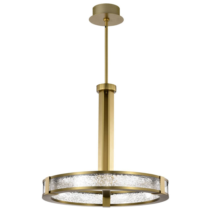 Pendant Nuvo 62-2013 Darrow - 24 Inch LED Pendant - Vintage Brass - Textured Acrylic Panels Nuvo
