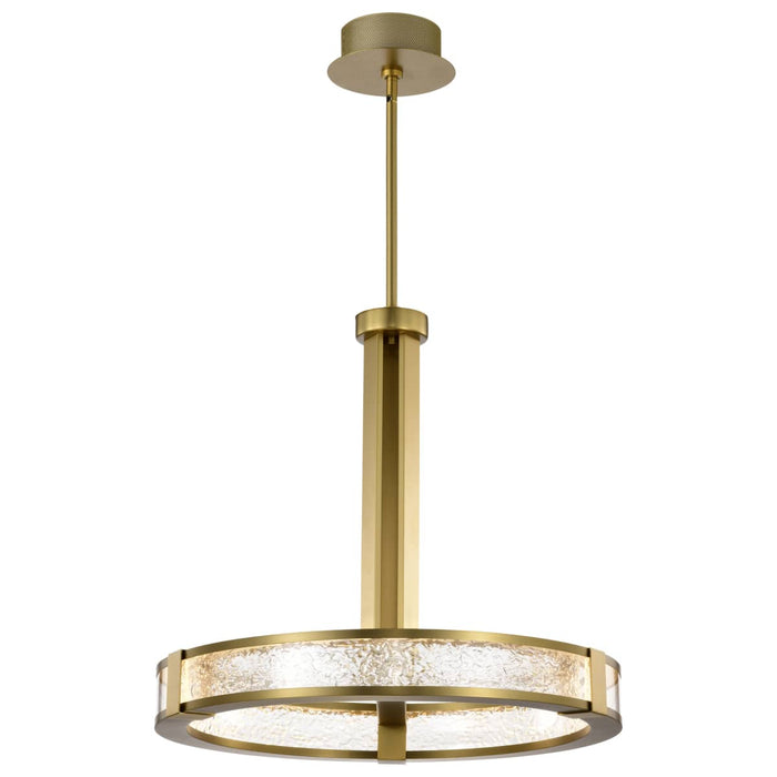 Pendant Nuvo 62-2013 Darrow - 24 Inch LED Pendant - Vintage Brass - Textured Acrylic Panels Nuvo