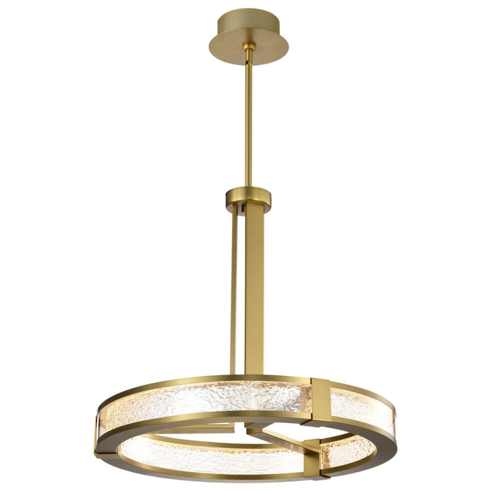 Pendant Nuvo 62-2013 Darrow - 24 Inch LED Pendant - Vintage Brass - Textured Acrylic Panels Nuvo