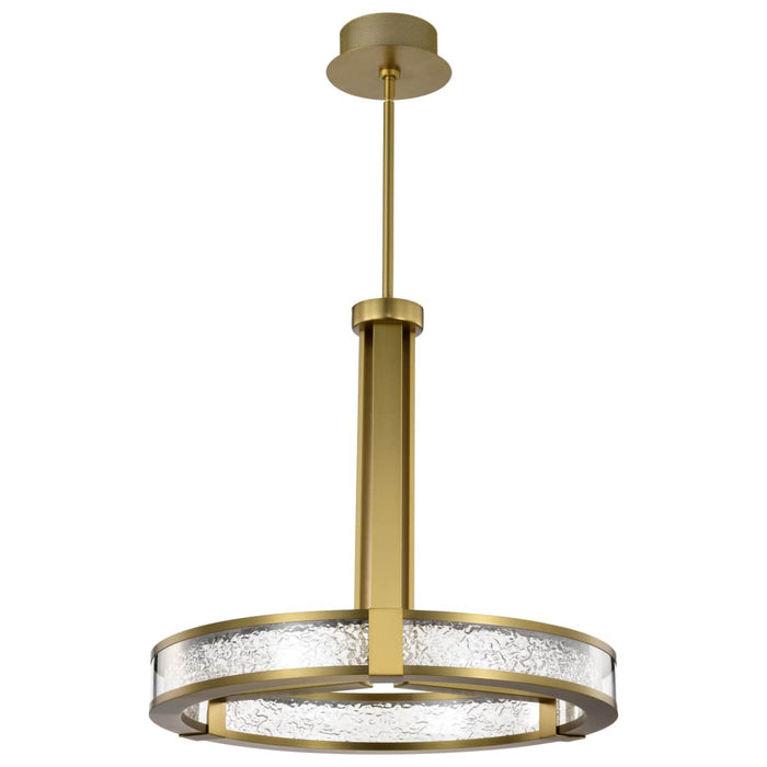 Pendant Nuvo 62-2013 Darrow - 24 Inch LED Pendant - Vintage Brass - Textured Acrylic Panels Nuvo