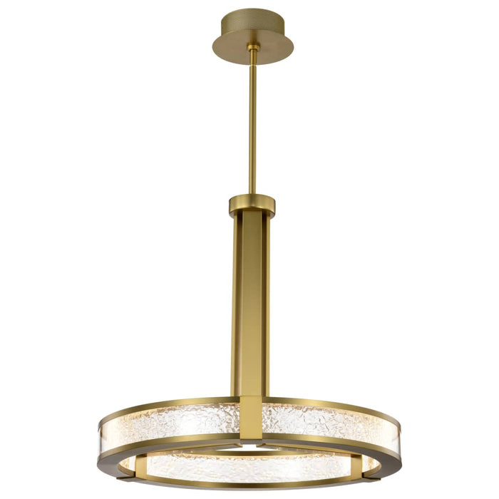 Pendant Nuvo 62-2013 Darrow - 24 Inch LED Pendant - Vintage Brass - Textured Acrylic Panels Nuvo