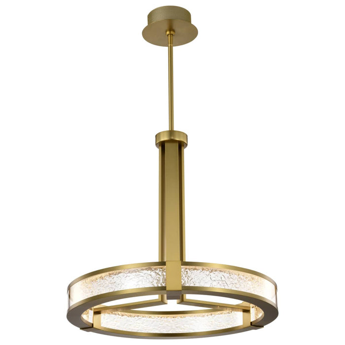Pendant Nuvo 62-2013 Darrow - 24 Inch LED Pendant - Vintage Brass - Textured Acrylic Panels Nuvo