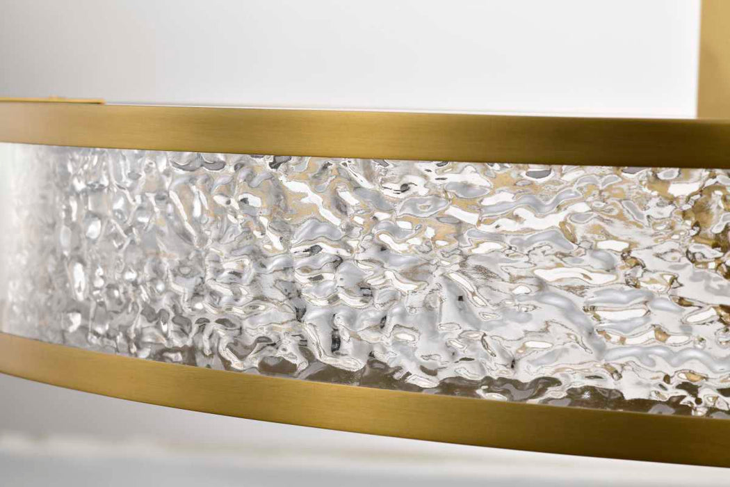 Pendant Nuvo 62-2013 Darrow - 24 Inch LED Pendant - Vintage Brass - Textured Acrylic Panels Nuvo
