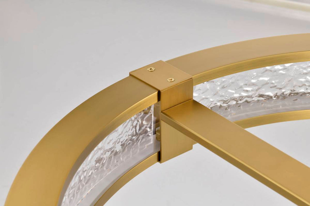Pendant Nuvo 62-2013 Darrow - 24 Inch LED Pendant - Vintage Brass - Textured Acrylic Panels Nuvo