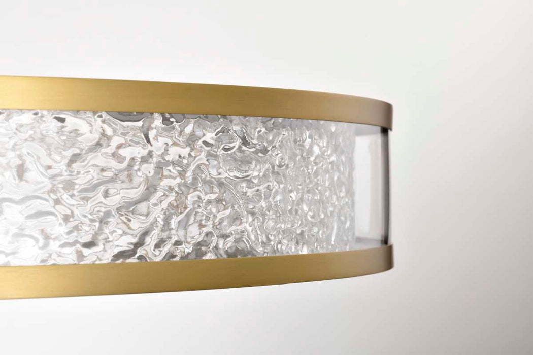 Pendant Nuvo 62-2013 Darrow - 24 Inch LED Pendant - Vintage Brass - Textured Acrylic Panels Nuvo