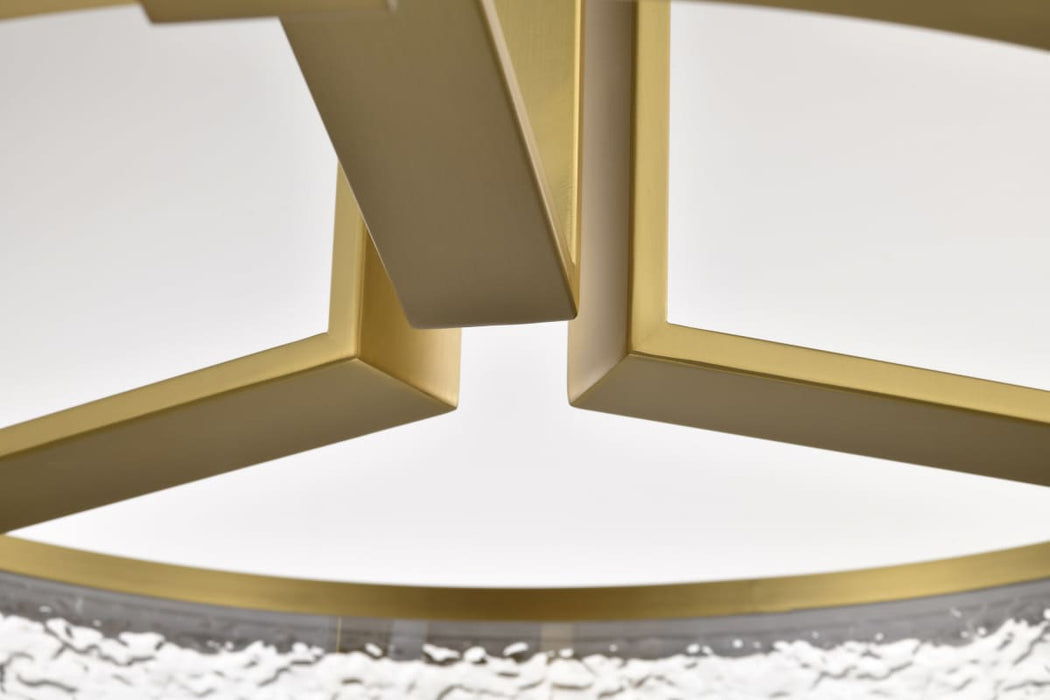 Pendant Nuvo 62-2013 Darrow - 24 Inch LED Pendant - Vintage Brass - Textured Acrylic Panels Nuvo
