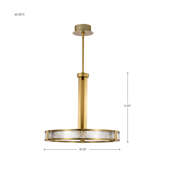 Pendant Nuvo 62-2013 Darrow - 24 Inch LED Pendant - Vintage Brass - Textured Acrylic Panels Nuvo