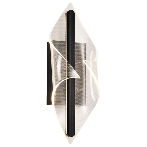 Sconce Nuvo 62-2021 Geneva - 18 Inch LED Small Wall Sconce - Matte Black - Silk Screened Acrylic Lens Nuvo