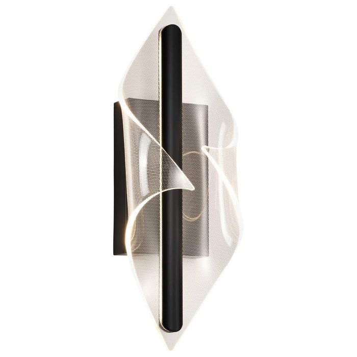 Sconce Nuvo 62-2021 Geneva - 18 Inch LED Small Wall Sconce - Matte Black - Silk Screened Acrylic Lens Nuvo