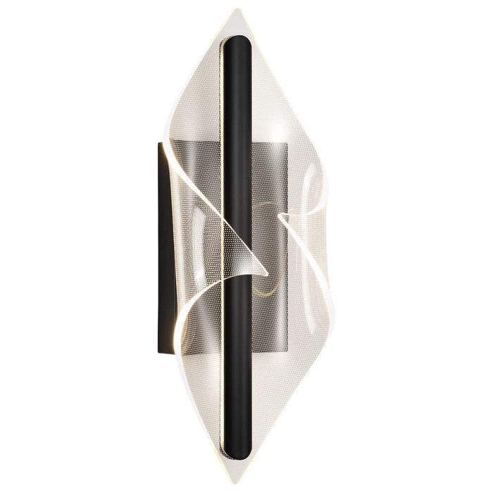 Sconce Nuvo 62-2021 Geneva - 18 Inch LED Small Wall Sconce - Matte Black - Silk Screened Acrylic Lens Nuvo