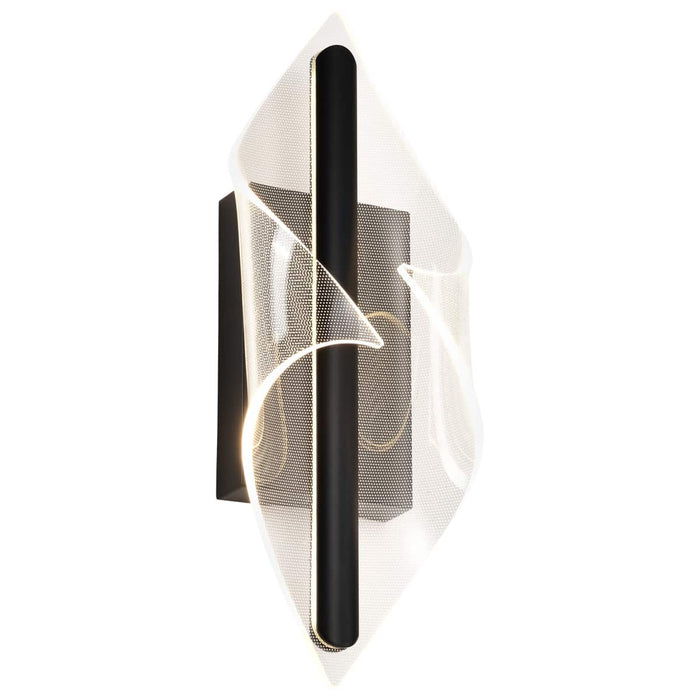 Sconce Nuvo 62-2021 Geneva - 18 Inch LED Small Wall Sconce - Matte Black - Silk Screened Acrylic Lens Nuvo