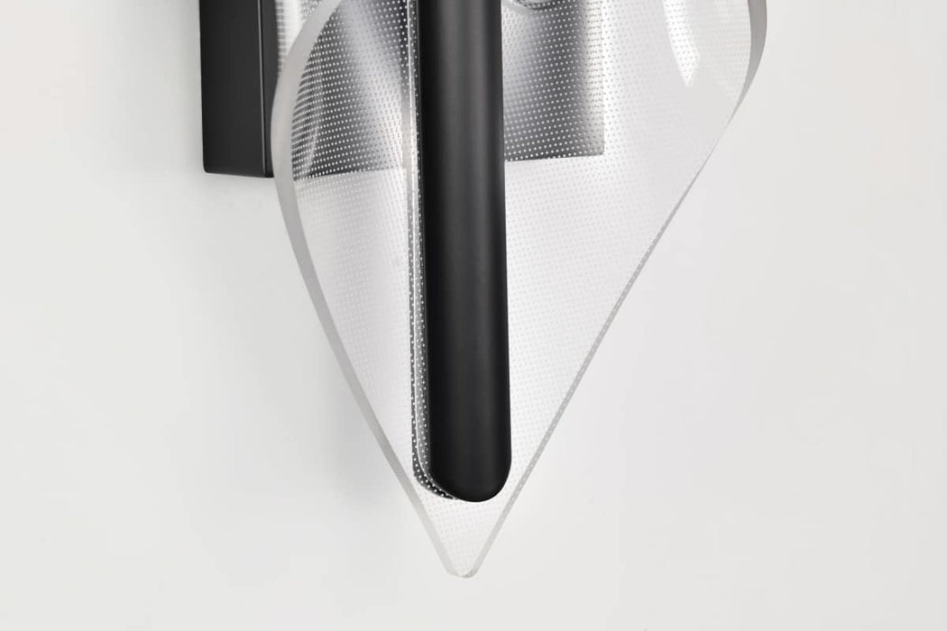 Sconce Nuvo 62-2021 Geneva - 18 Inch LED Small Wall Sconce - Matte Black - Silk Screened Acrylic Lens Nuvo