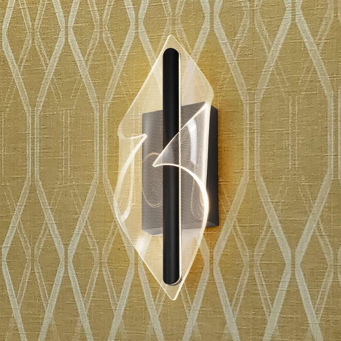 Sconce Nuvo 62-2021 Geneva - 18 Inch LED Small Wall Sconce - Matte Black - Silk Screened Acrylic Lens Nuvo