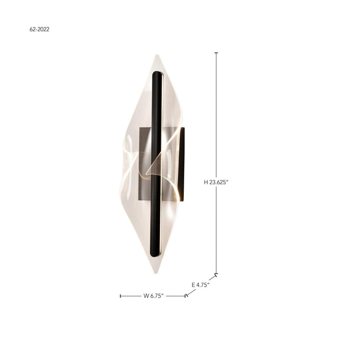 Sconce Nuvo 62-2022 Geneva - 24 Inch LED Large Wall Sconce - Matte Black - Silk Screened Acrylic Lens Nuvo