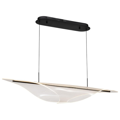 Island Pendant Nuvo 62-2023 Geneva - 46 Inch LED Island Pendant - Matte Black - Silk Screened Acrylic Lens Nuvo