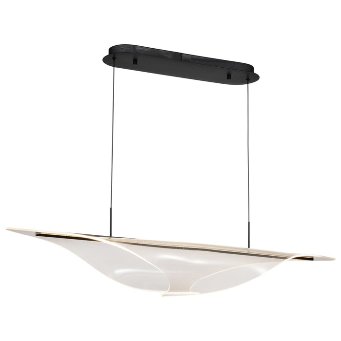 Island Pendant Nuvo 62-2023 Geneva - 46 Inch LED Island Pendant - Matte Black - Silk Screened Acrylic Lens Nuvo