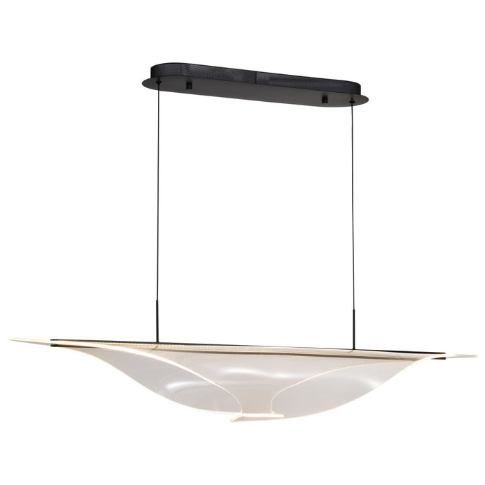 Island Pendant Nuvo 62-2023 Geneva - 46 Inch LED Island Pendant - Matte Black - Silk Screened Acrylic Lens Nuvo