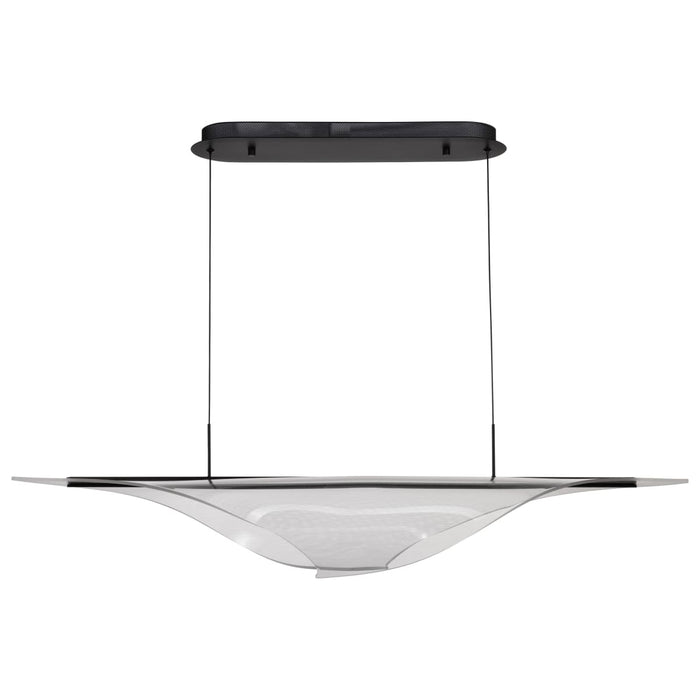 Island Pendant Nuvo 62-2023 Geneva - 46 Inch LED Island Pendant - Matte Black - Silk Screened Acrylic Lens Nuvo