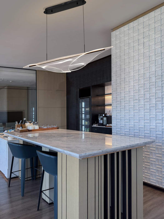 Island Pendant Nuvo 62-2023 Geneva - 46 Inch LED Island Pendant - Matte Black - Silk Screened Acrylic Lens Nuvo