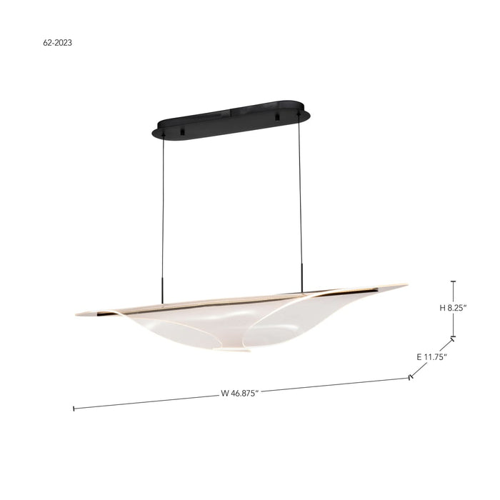 Island Pendant Nuvo 62-2023 Geneva - 46 Inch LED Island Pendant - Matte Black - Silk Screened Acrylic Lens Nuvo