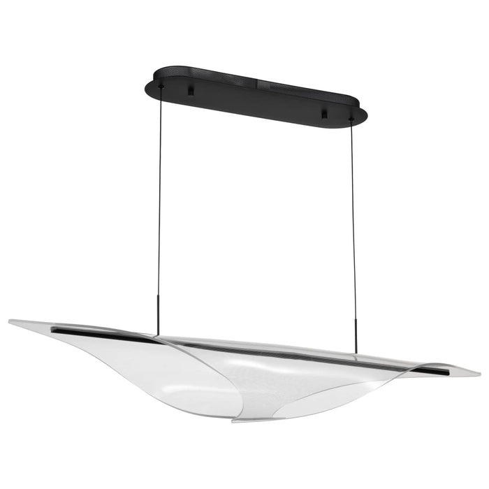 Island Pendant Nuvo 62-2023 Geneva - 46 Inch LED Island Pendant - Matte Black - Silk Screened Acrylic Lens Nuvo
