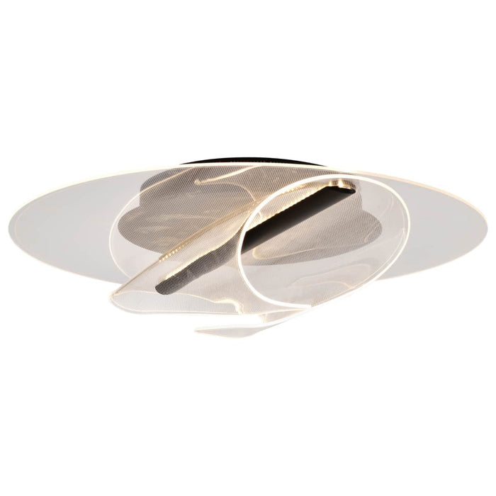 Flush Mount Nuvo 62-2024 Geneva - 18 Inch LED Flush Mount - Matte Black - Silk Screened Acrylic Lens Nuvo