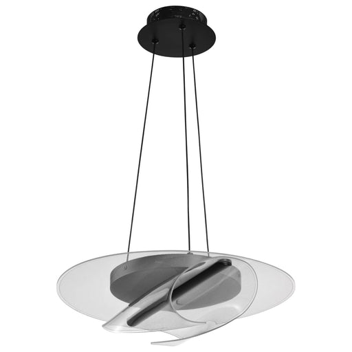 Pendant Nuvo 62-2025 Geneva - 18 Inch LED Pendant - Matte Black - Silk Screened Acrylic Lens Nuvo
