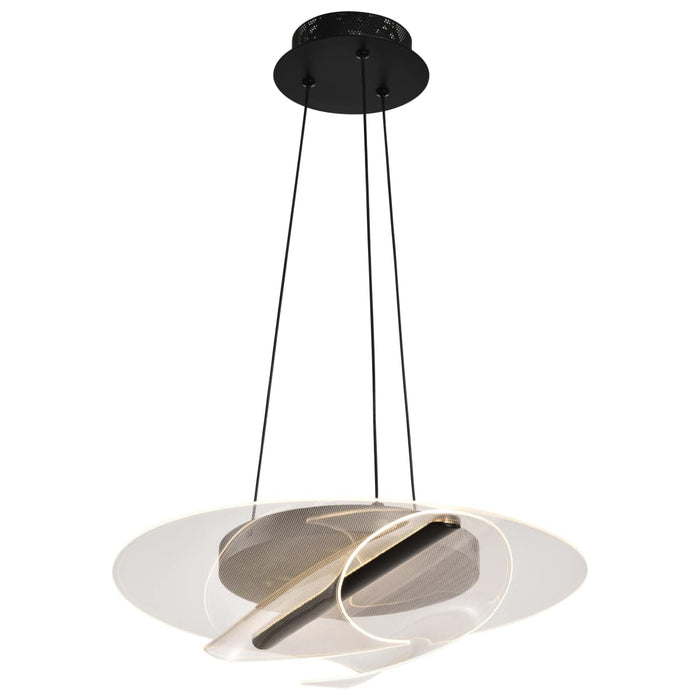 Pendant Nuvo 62-2025 Geneva - 18 Inch LED Pendant - Matte Black - Silk Screened Acrylic Lens Nuvo