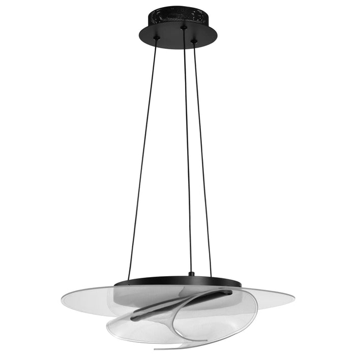 Pendant Nuvo 62-2025 Geneva - 18 Inch LED Pendant - Matte Black - Silk Screened Acrylic Lens Nuvo