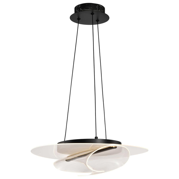 Pendant Nuvo 62-2025 Geneva - 18 Inch LED Pendant - Matte Black - Silk Screened Acrylic Lens Nuvo