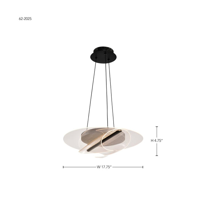Pendant Nuvo 62-2025 Geneva - 18 Inch LED Pendant - Matte Black - Silk Screened Acrylic Lens Nuvo