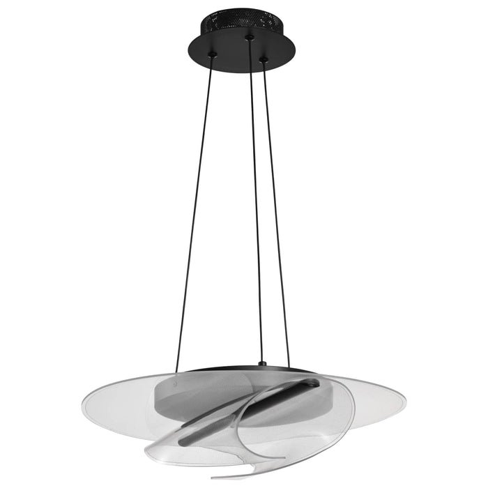 Pendant Nuvo 62-2025 Geneva - 18 Inch LED Pendant - Matte Black - Silk Screened Acrylic Lens Nuvo