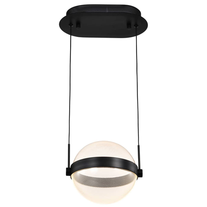 Pendant Nuvo 62-2031 Arvada - 8 Inch LED Pendant - Matte Black - Silk Screened Acrylic Lens Nuvo