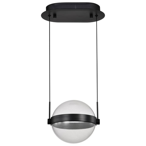 Pendant Nuvo 62-2031 Arvada - 8 Inch LED Pendant - Matte Black - Silk Screened Acrylic Lens Nuvo